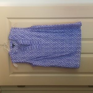 Talbots Blue and White Patterned Blouse, Size M, Worn Once